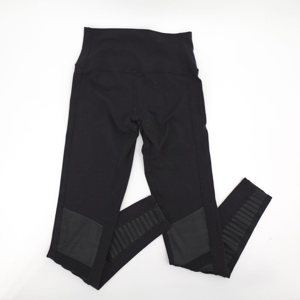 Alo Yoga Leggings Womens Black High Rise Moto Mesh Panel Stretch Athletic